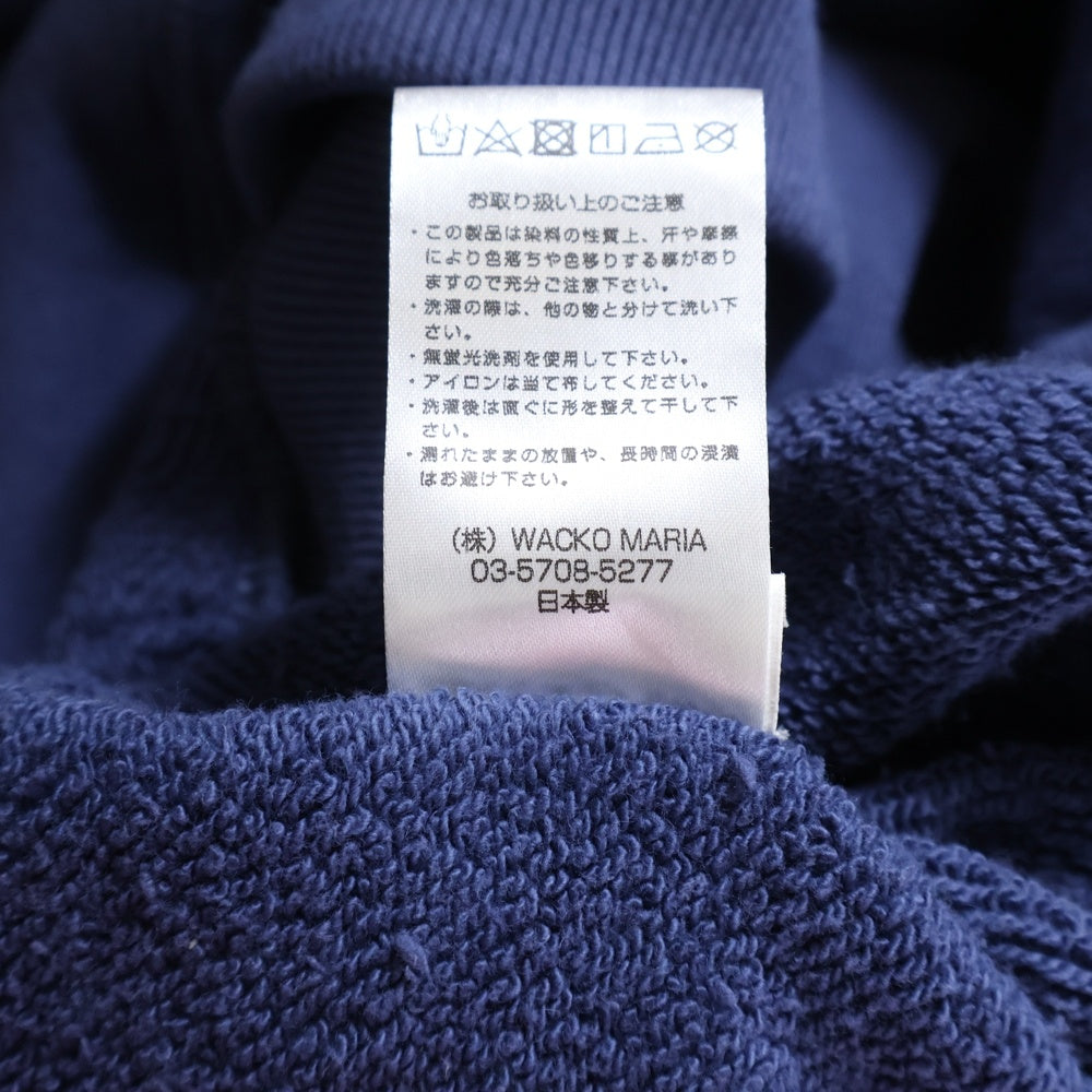 WACKO MARIA(ワコマリア) 23SS MIDDLE WEIGHT PULL OVER HOODED SWEAT SHIRT ミドル ウェイト プルオーバー フーデッド スウェットシャツ パーカー ブルー 23SS-WMC-SS03