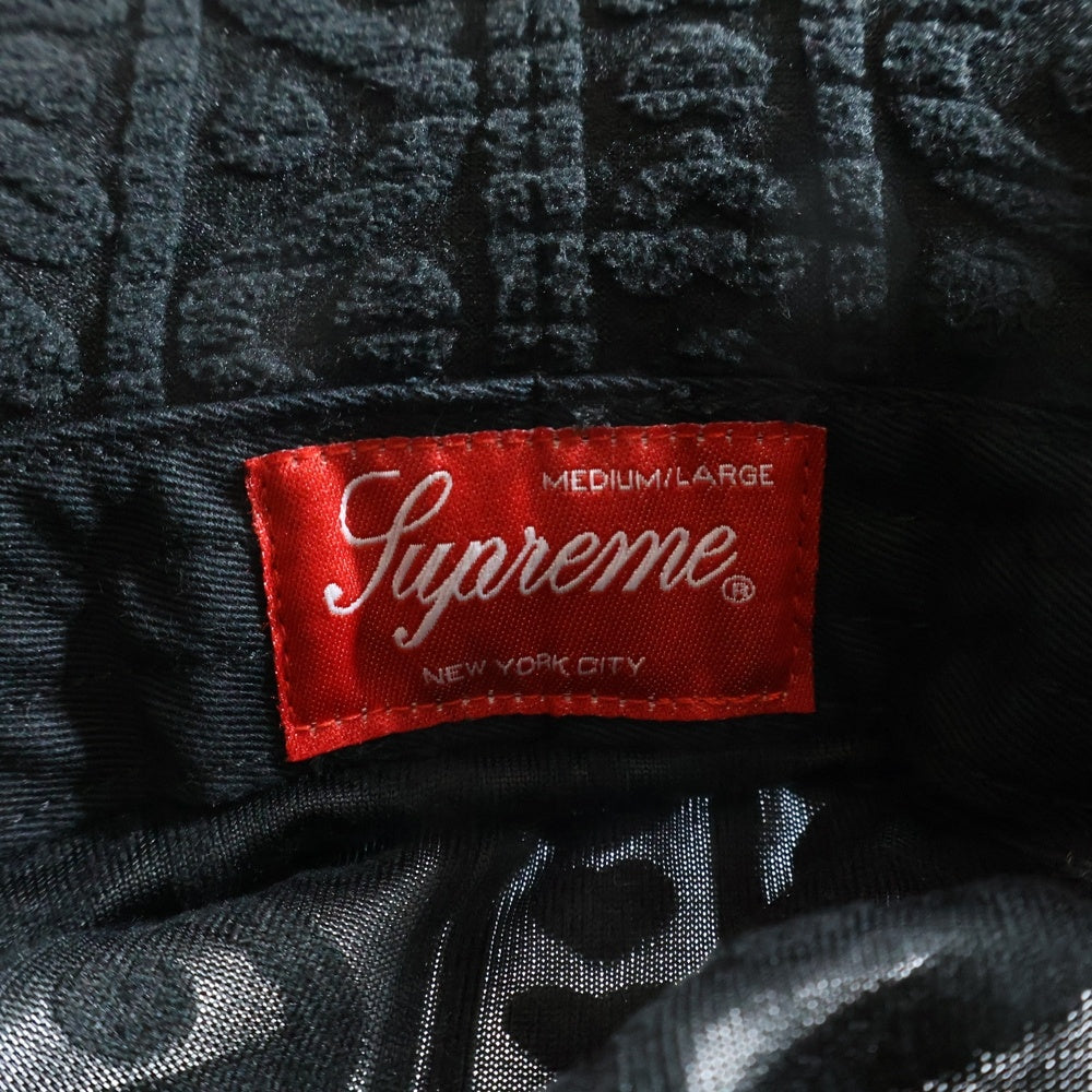 SUPREME(シュプリーム) 23SS Terry Pattern Crusher ジャガード 総柄 クラッシャーハット バケットハット ブラック