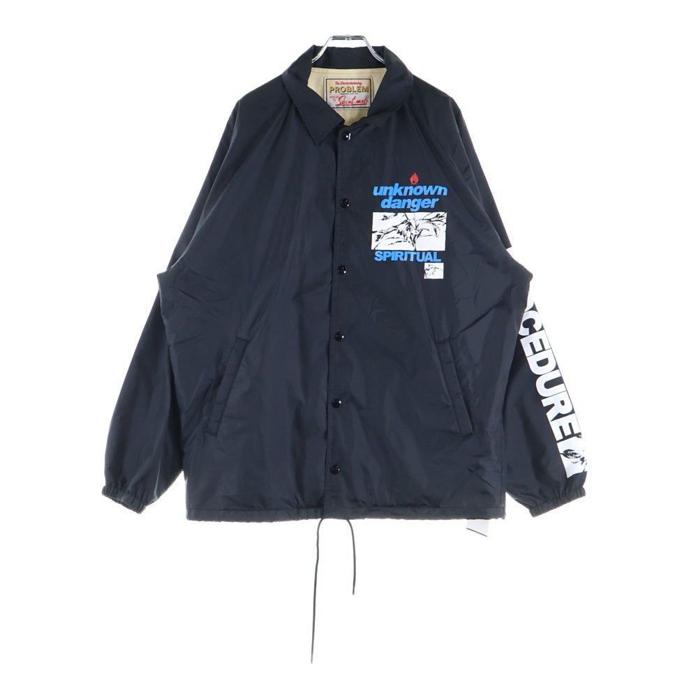 SAINT MICHAEL(セントマイケル) 23SS COACH JACKET UNKNOW ナイロンコーチジャケット ブラック SM-S23-0000-066