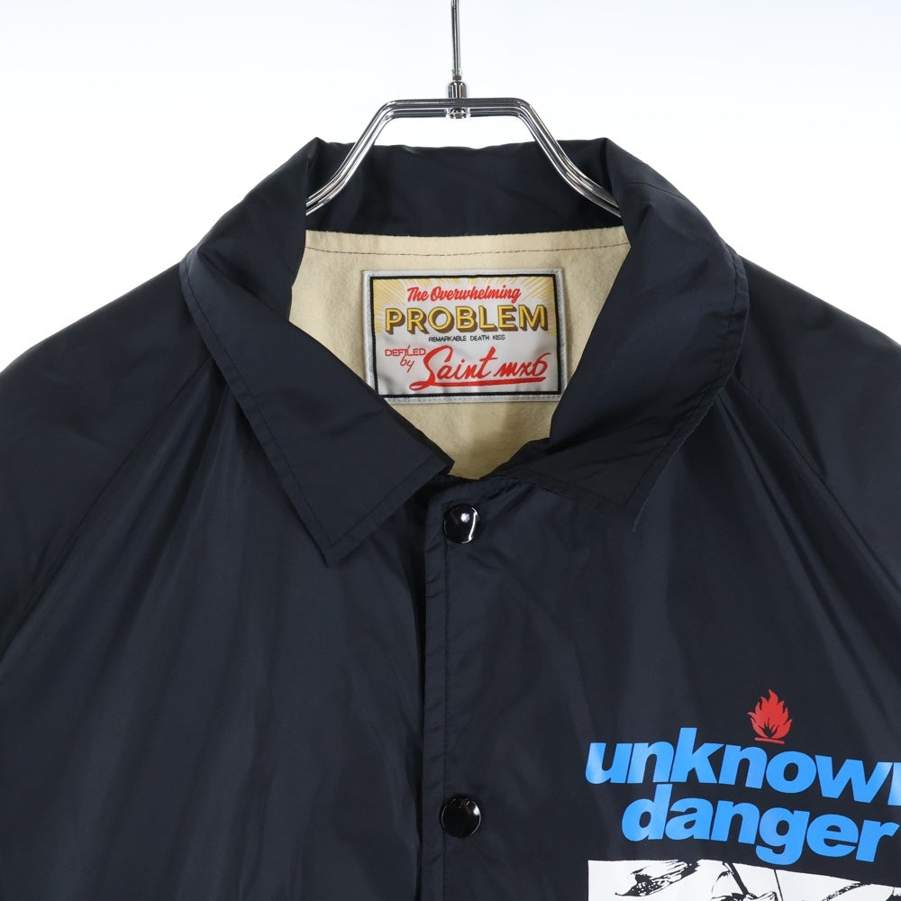 SAINT MICHAEL(セントマイケル) 23SS COACH JACKET UNKNOW ナイロンコーチジャケット ブラック SM-S23-0000-066