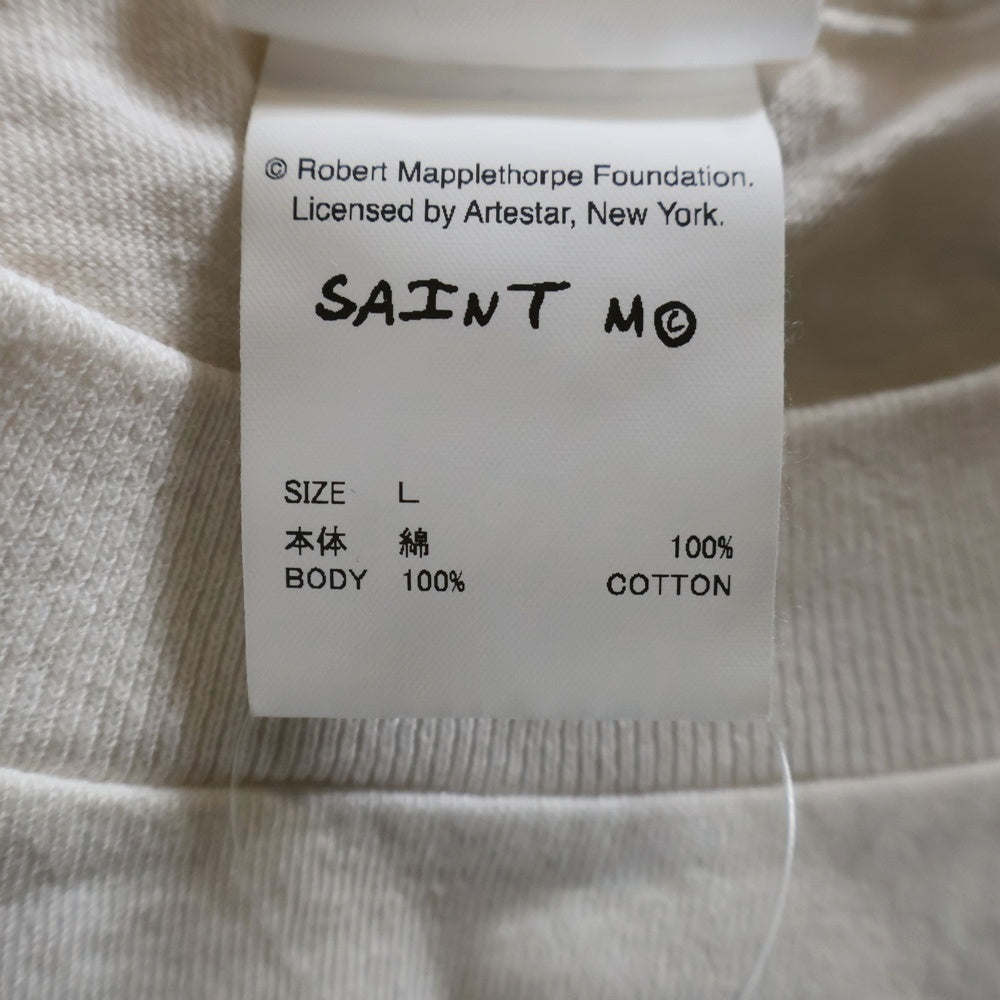 SAINT MICHAEL(セントマイケル) 25SS ×Robert Mapplethorpe MT SS TEE PICTURES ロバート メイプルソープ 半袖Tシャツ ホワイト SM-HR8-0000-C18