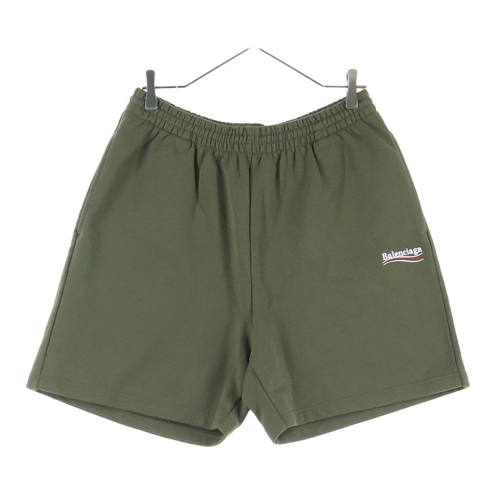 BALENCIAGA(バレンシアガ) Political Campaign Sweat Shorts キャンペーンロゴ スウェットハーフパンツ ショーツ カーキ 676137 TKVI9