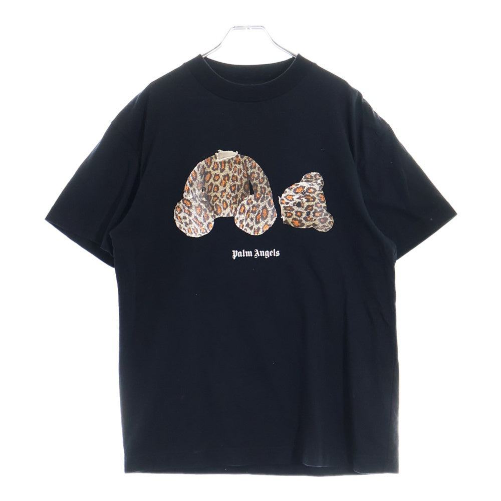 Palm Angels(パームエンジェルス) Leopard Bear レオパード ベアー半袖Tシャツ ブラック PMAA001S22JER018