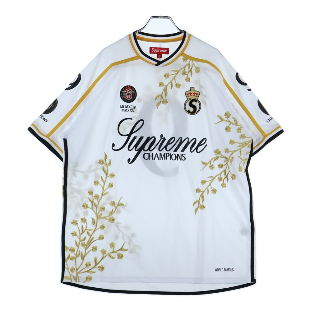 SUPREME(シュプリーム) 25AW Floral Soccer Jersey フローラルサッカージャージー 半袖ユニフォームTシャツ ホワイト