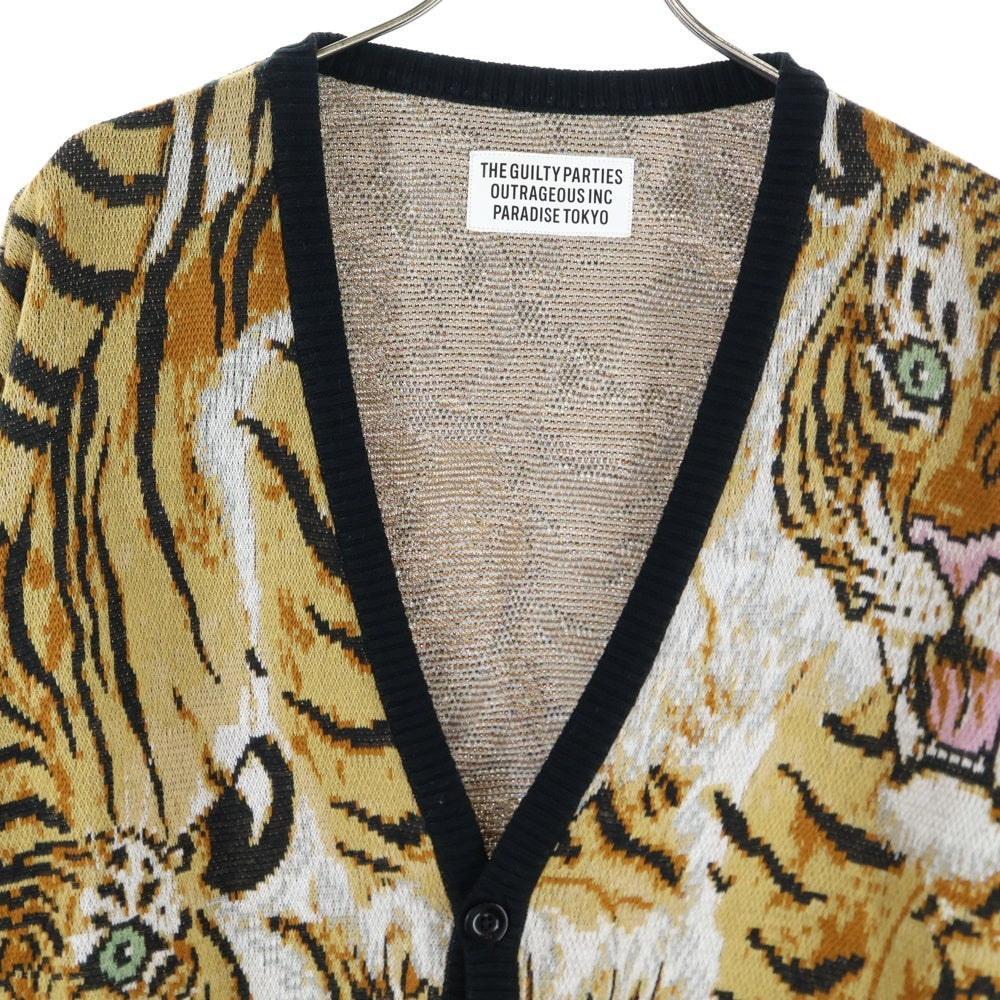 WACKO MARIA(ワコマリア) TIM LEHI JACQUARD CARDIGAN ティムリーハイ 虎柄 ジャガードカーディガン ブラウン