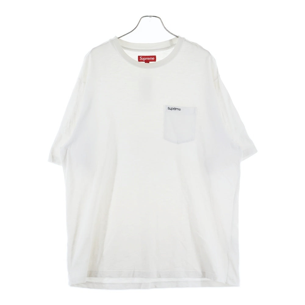 SUPREME(シュプリーム) 24SS S/S Pocket Tee ロゴ刺繍 半袖ポケットTシャツ ホワイト