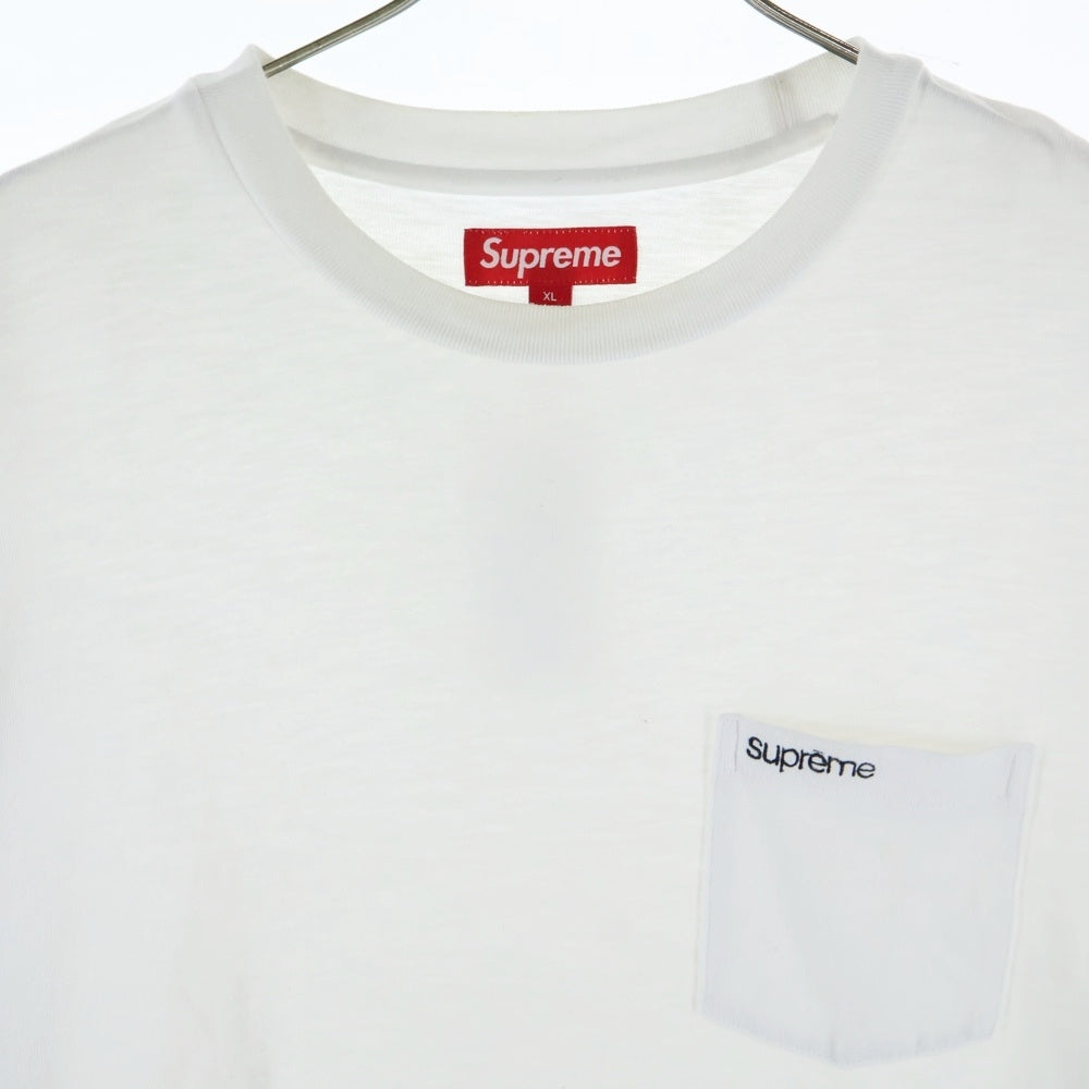 SUPREME(シュプリーム) 24SS S/S Pocket Tee ロゴ刺繍 半袖ポケットTシャツ ホワイト