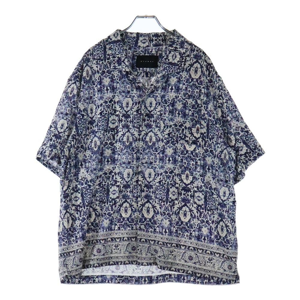 STAMPD(スタンプド) Rug Shirt 総柄半袖シャツ ネイビー