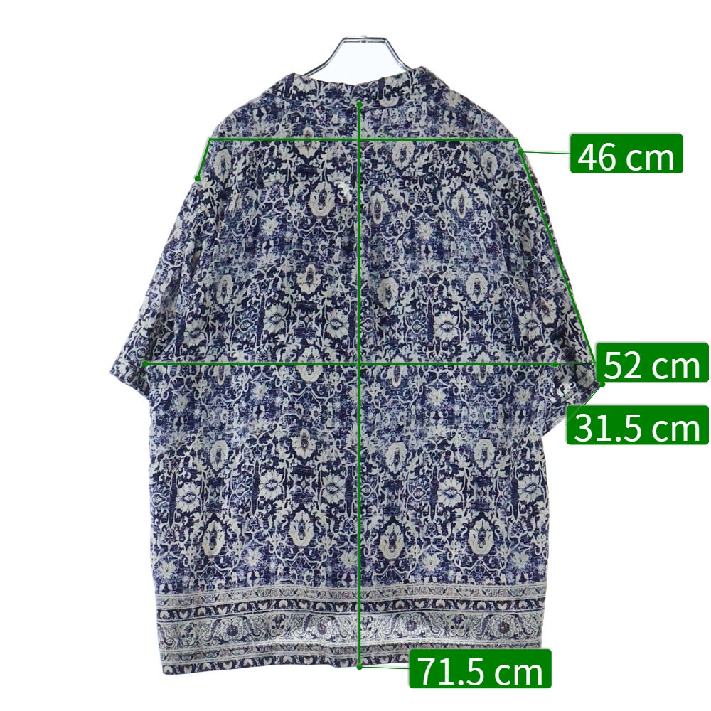 STAMPD(スタンプド) Rug Shirt 総柄半袖シャツ ネイビー