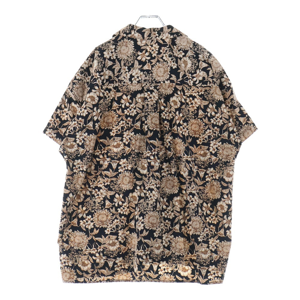 NO BRAND(ノーブランド) ONE TAKE 総柄半袖シャツ ブラック