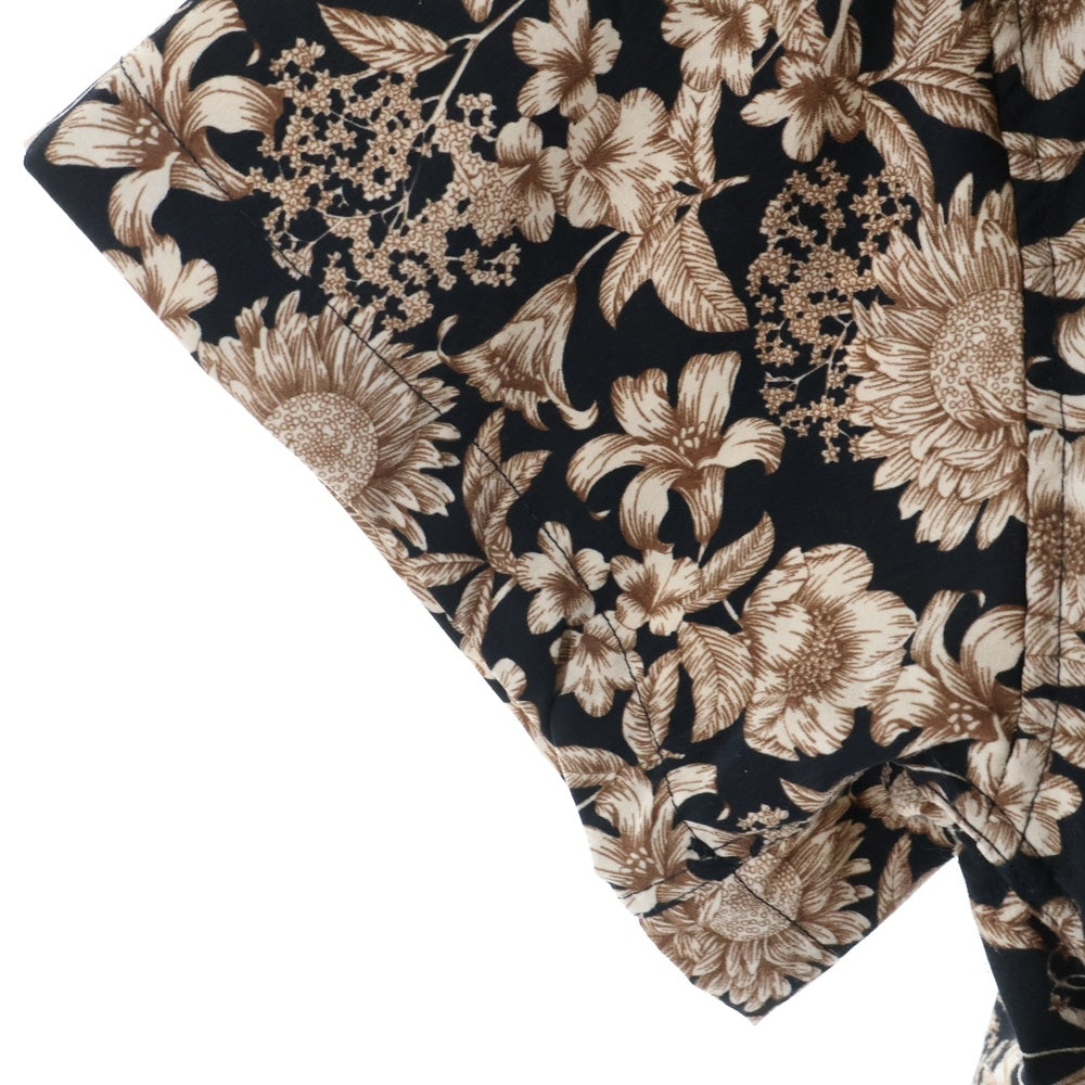 NO BRAND(ノーブランド) ONE TAKE 総柄半袖シャツ ブラック