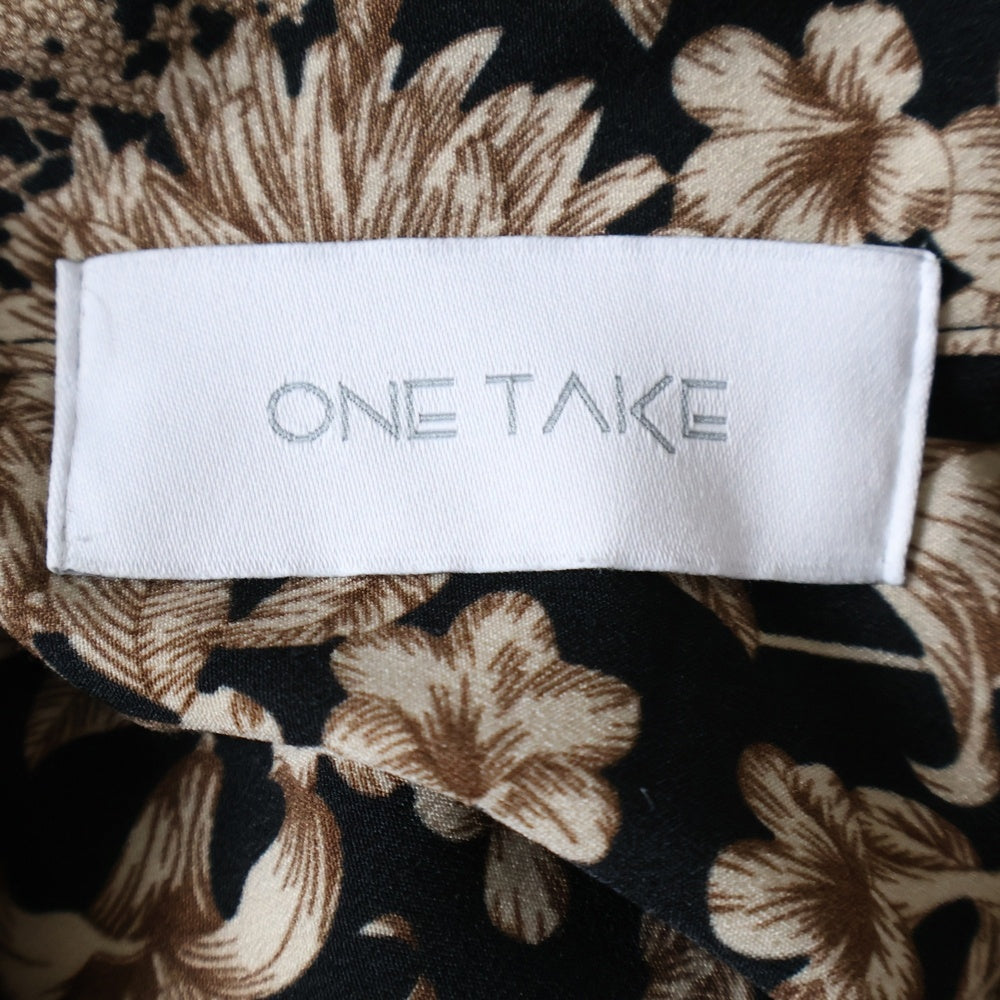 NO BRAND(ノーブランド) ONE TAKE 総柄半袖シャツ ブラック