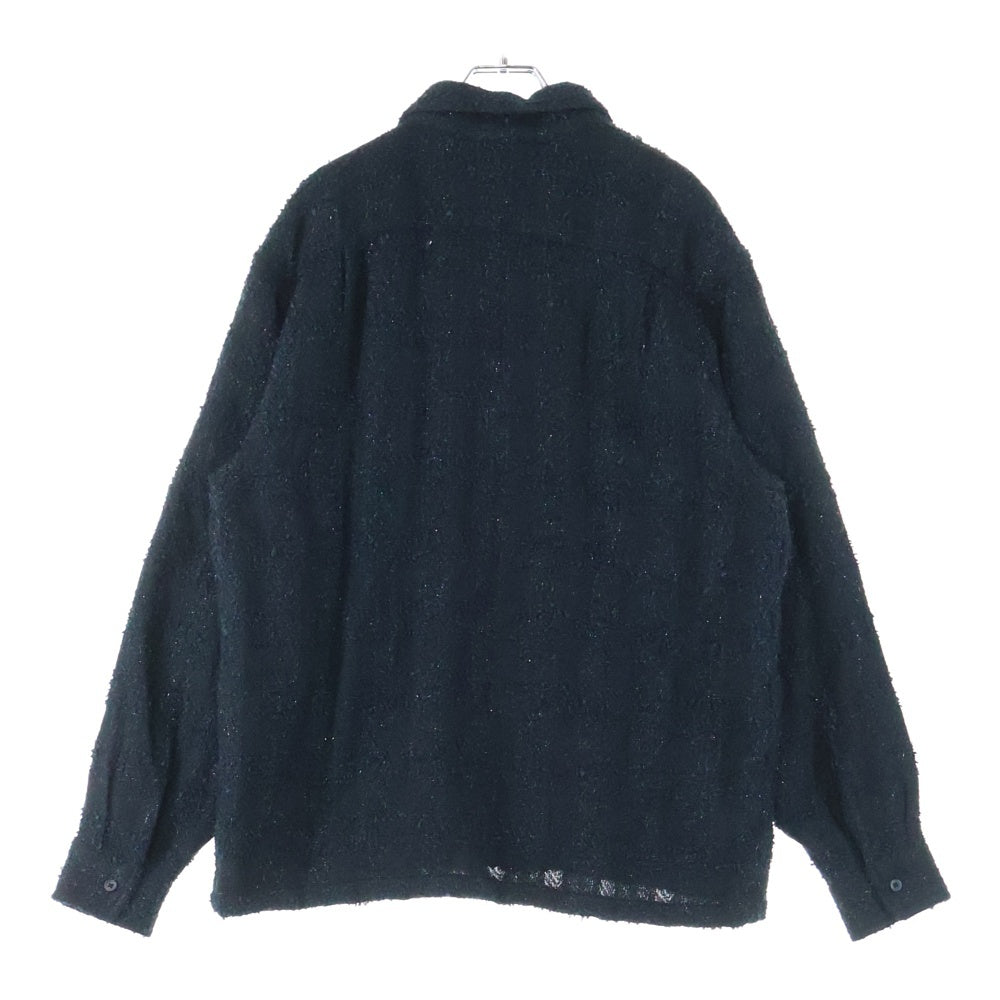 SUPREME(シュプリーム) 24AW Boucle Zip Up Shirt ブークレ ジップアップ 長袖シャツ ブラック