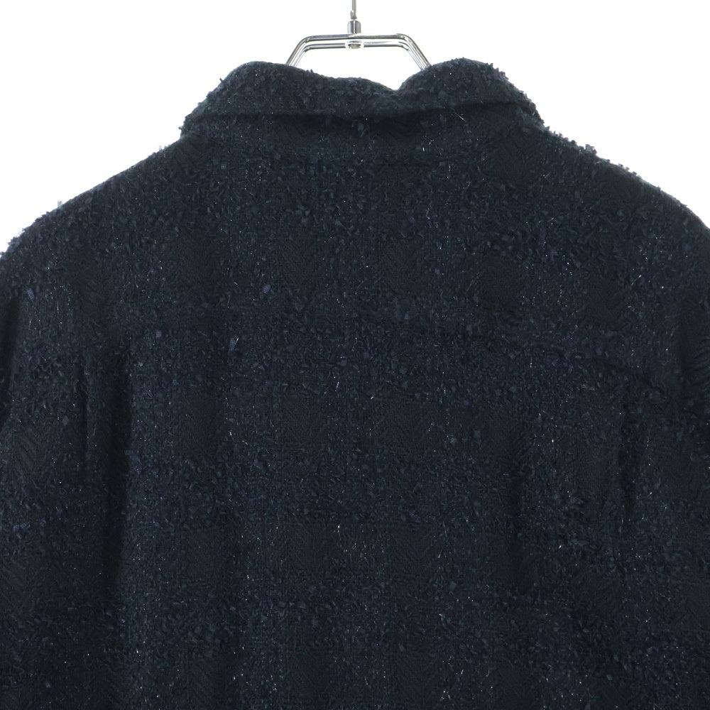 SUPREME(シュプリーム) 24AW Boucle Zip Up Shirt ブークレ ジップアップ 長袖シャツ ブラック