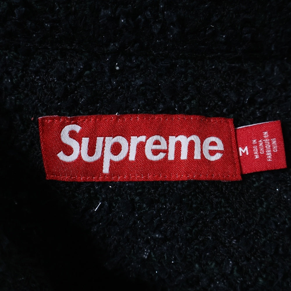 SUPREME(シュプリーム) 24AW Boucle Zip Up Shirt ブークレ ジップアップ 長袖シャツ ブラック