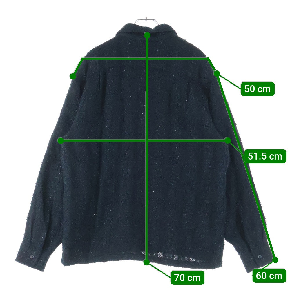 SUPREME(シュプリーム) 24AW Boucle Zip Up Shirt ブークレ ジップアップ 長袖シャツ ブラック