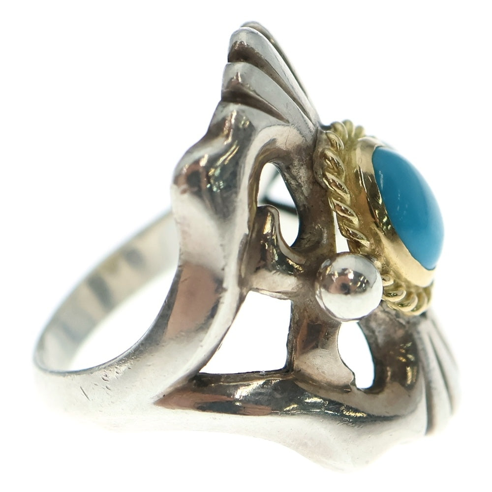 goro's(ゴローズ) 金縄ターコイズ付きキャストリング大 シルバー/ゴールド