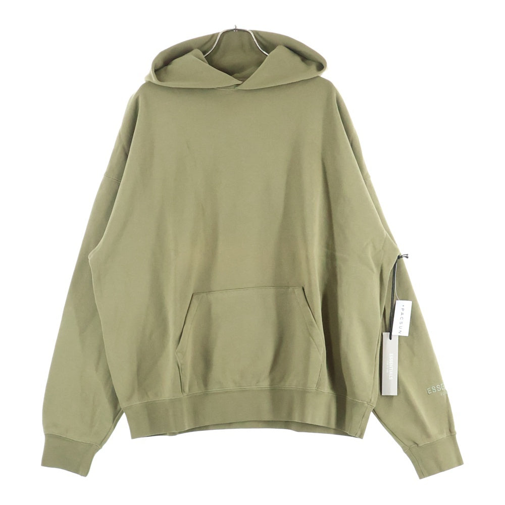 FEAR OF GOD ESSENTIALS(フィアオブゴッド エッセンシャルズ) HOODIE アームロゴ刺繍 プルオーバースウェットパーカー フーディー カーキ