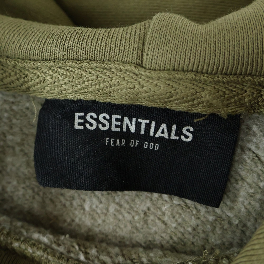 FEAR OF GOD ESSENTIALS(フィアオブゴッド エッセンシャルズ) HOODIE アームロゴ刺繍 プルオーバースウェットパーカー フーディー カーキ