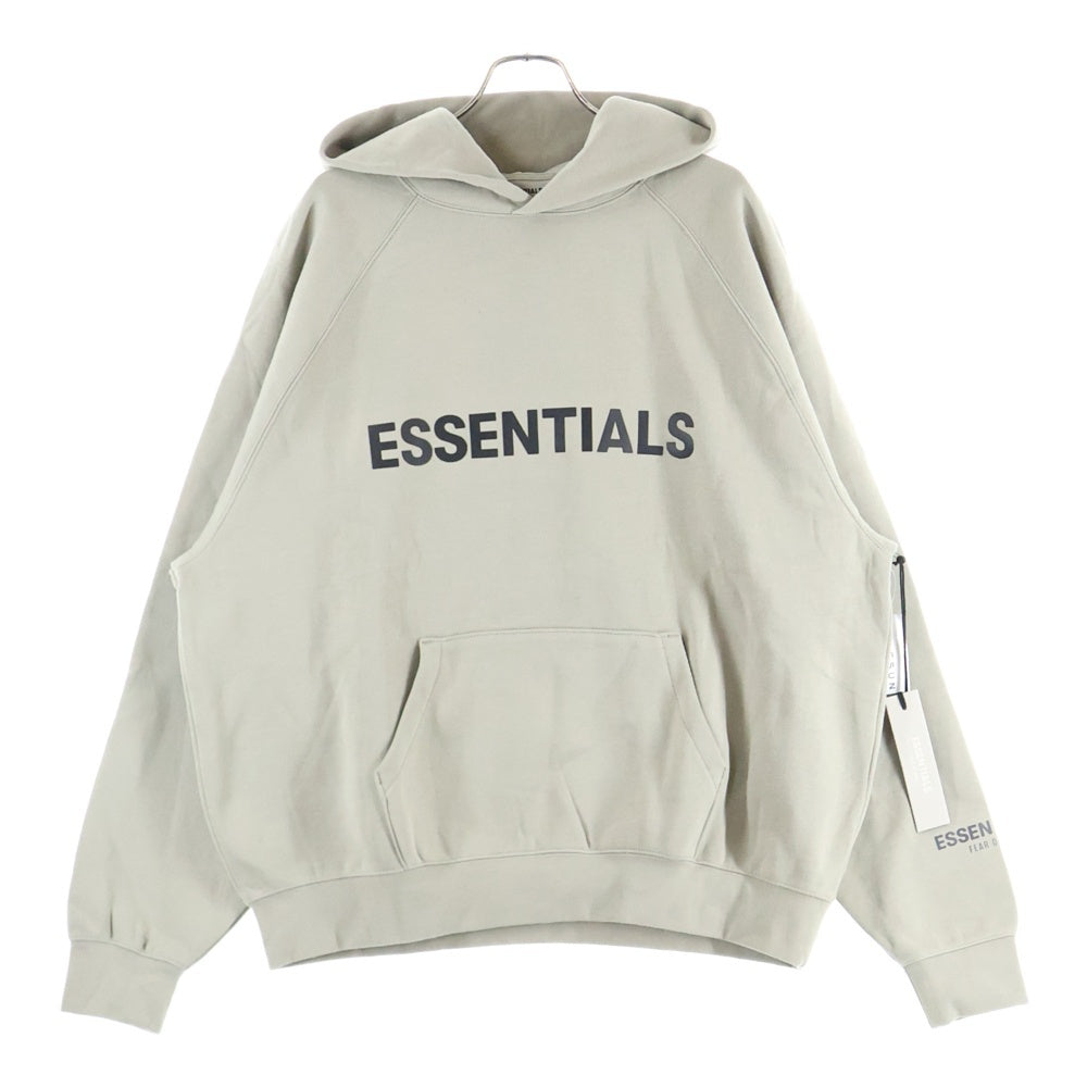 FEAR OF GOD ESSENTIALS(フィアオブゴッド エッセンシャルズ) HOODIE フロントラバーロゴ プルオーバースウェットパーカー フーディー ベージュ