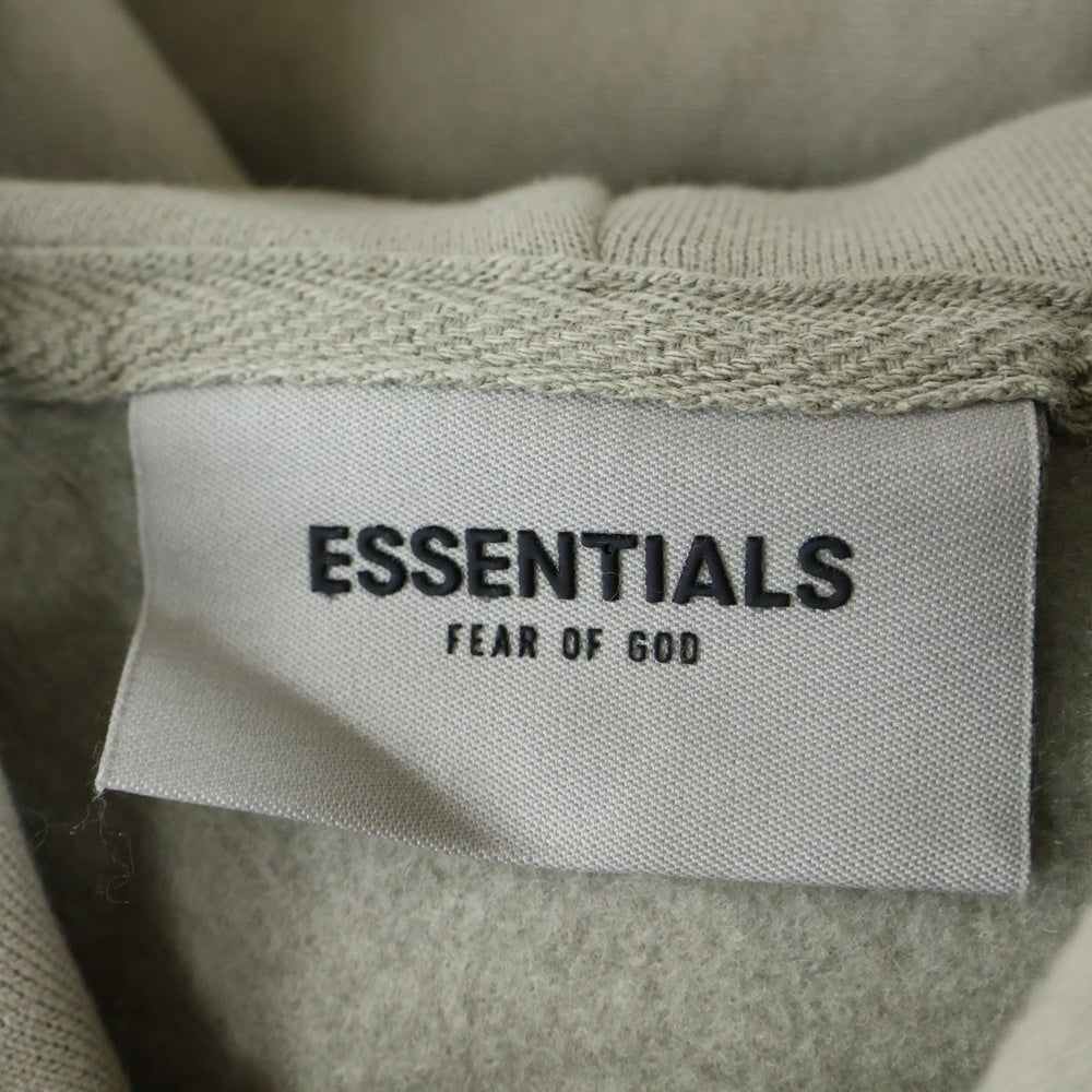 FEAR OF GOD ESSENTIALS(フィアオブゴッド エッセンシャルズ) HOODIE フロントラバーロゴ プルオーバースウェットパーカー フーディー ベージュ