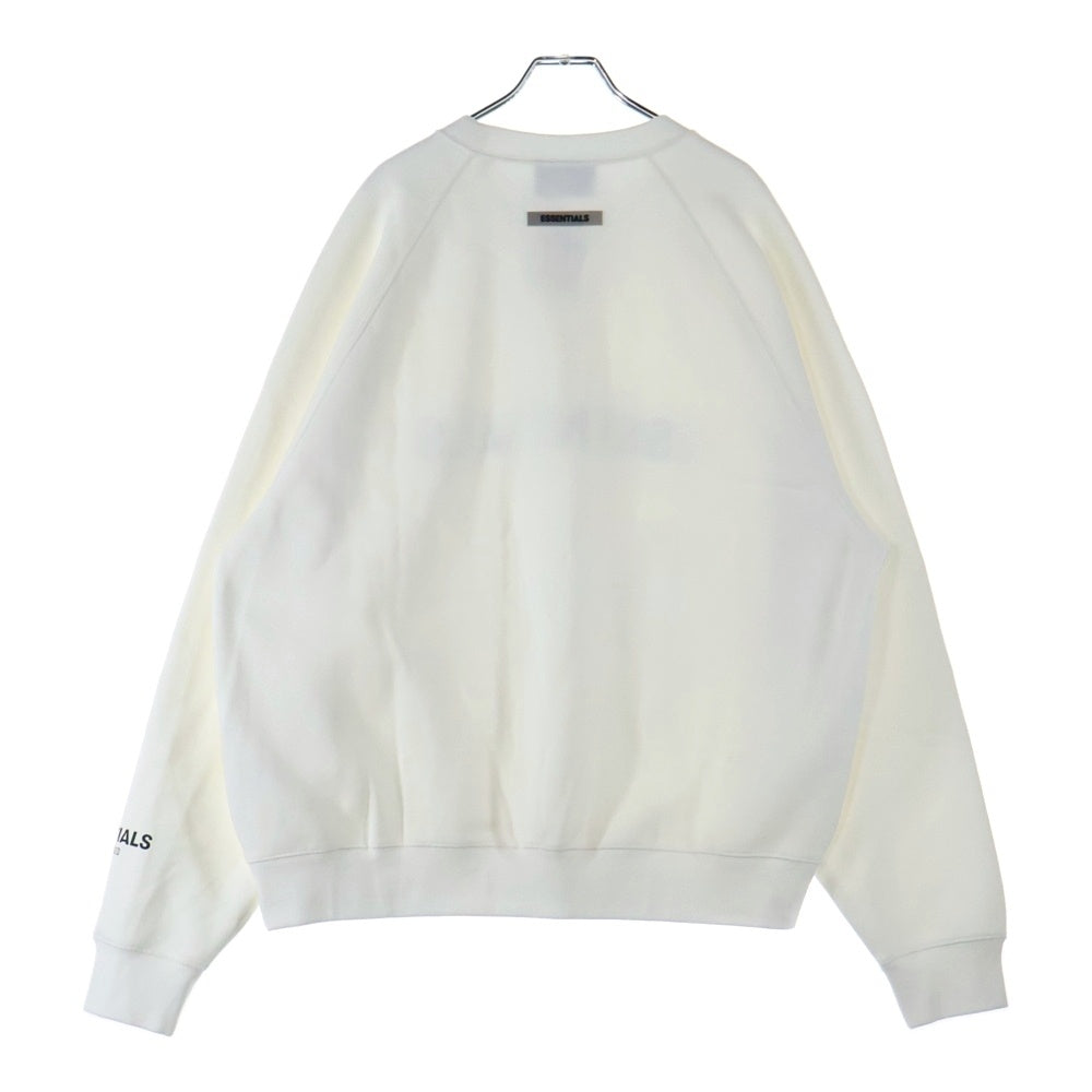 FEAR OF GOD ESSENTIALS(フィアオブゴッド エッセンシャルズ) SWEATSHIRT フロントラバーロゴ クルーネックスウェットトレーナー ホワイト
