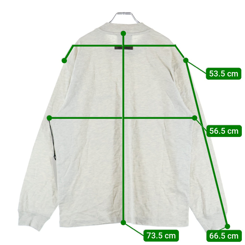 FEAR OF GOD ESSENTIALS(フィアオブゴッド エッセンシャルズ) L/S T-SHIRT リフレクターロゴ 長袖Tシャツ ロンT グレージュ