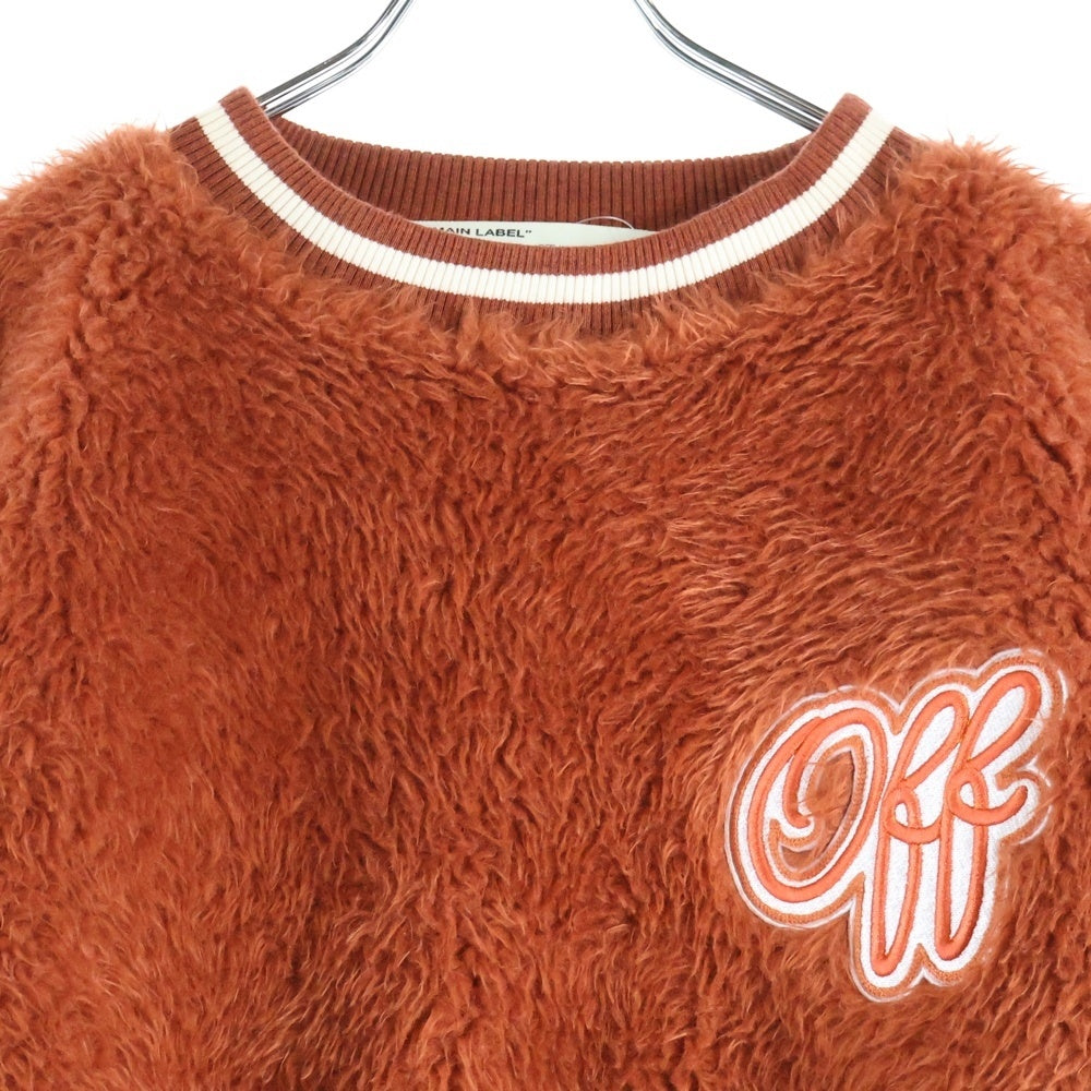 OFF-WHITE(オフホワイト) 19AW Fleece Sweater ボア フリース クルーネックスウェットトレーナー オレンジ OWBA026E19E65119