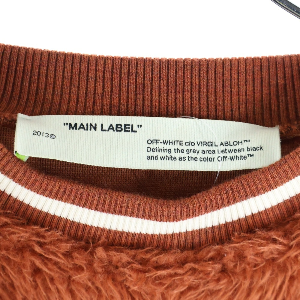 OFF-WHITE(オフホワイト) 19AW Fleece Sweater ボア フリース クルーネックスウェットトレーナー オレンジ OWBA026E19E65119