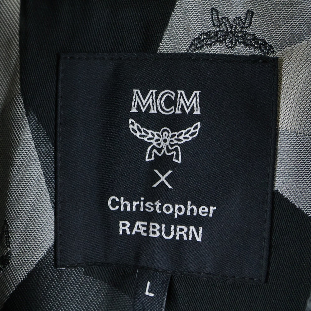 MCM(エム シー エム) ×Christpher Raeburn Sustainable Textile Adjustable Trench Coat クリストファー レイバーン 総柄トレンチコート グレー MCJ7SOC35EG00L