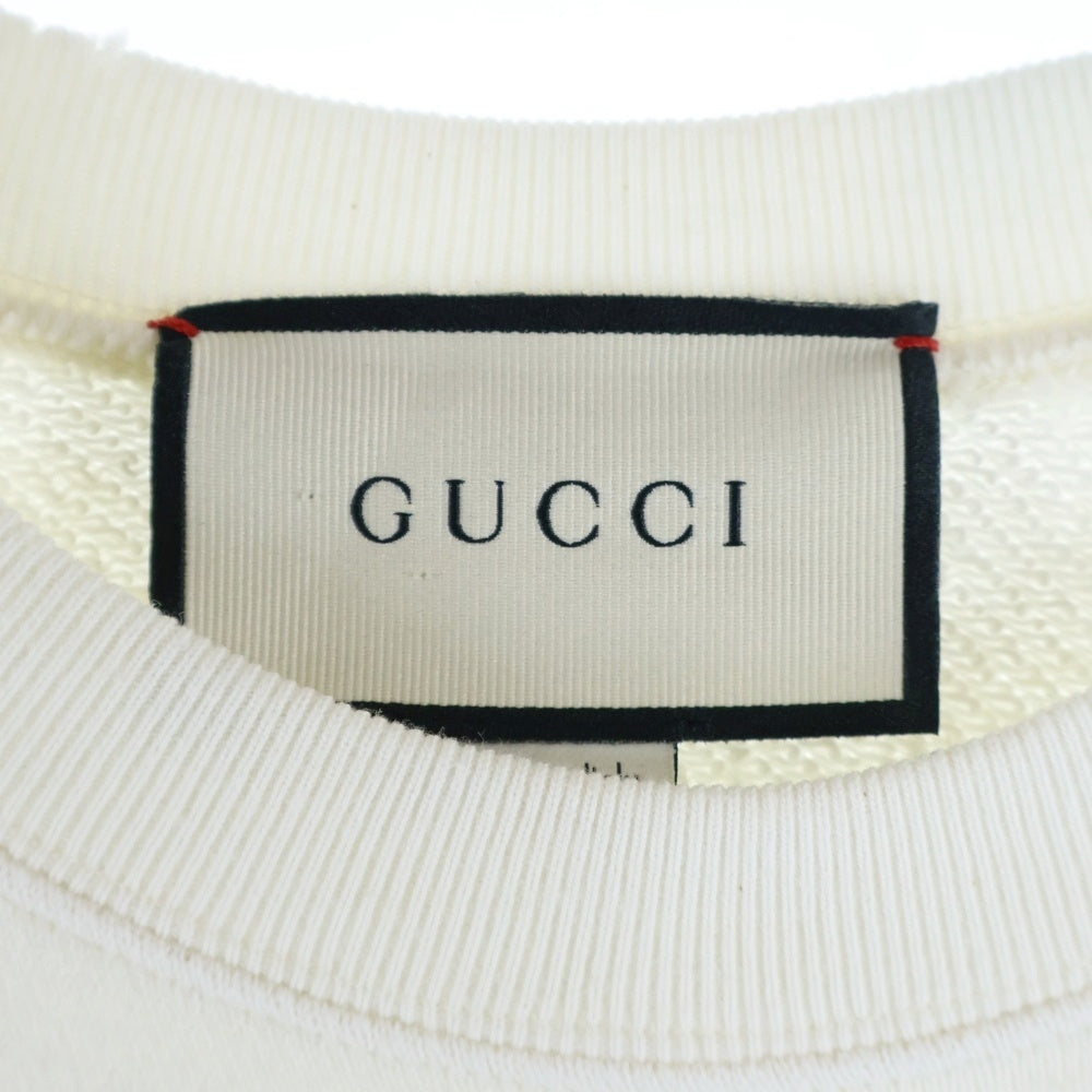 GUCCI(グッチ) Sweatshirt ココキャピタン ダメージ加工 クルーネックスウェットトレーナー アイボリー 469250 X3I06