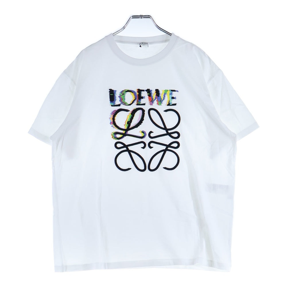 LOEWE(ロエベ) T-Shirt グリッチ アナグラムロゴ刺繍 半袖Tシャツ ブラック H526Y22J61