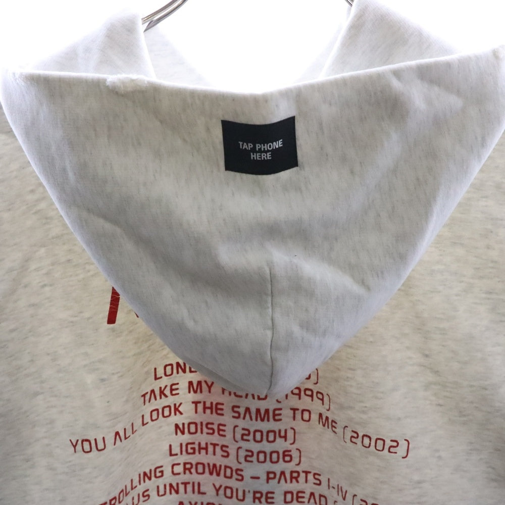 BALENCIAGA(バレンシアガ) 24SS Music Archive Series Connected Zip Up Hoodie アーカイブロゴ ダメージ加工 ジップアップスウェットパーカー フーディー グレー 744457 TQVA6