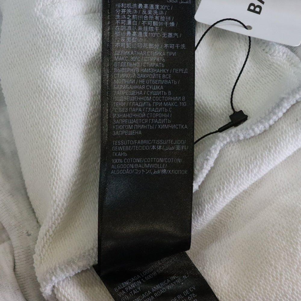 BALENCIAGA(バレンシアガ) 24SS Music Archive Series Connected Zip Up Hoodie アーカイブロゴ ダメージ加工 ジップアップスウェットパーカー フーディー グレー 744457 TQVA6