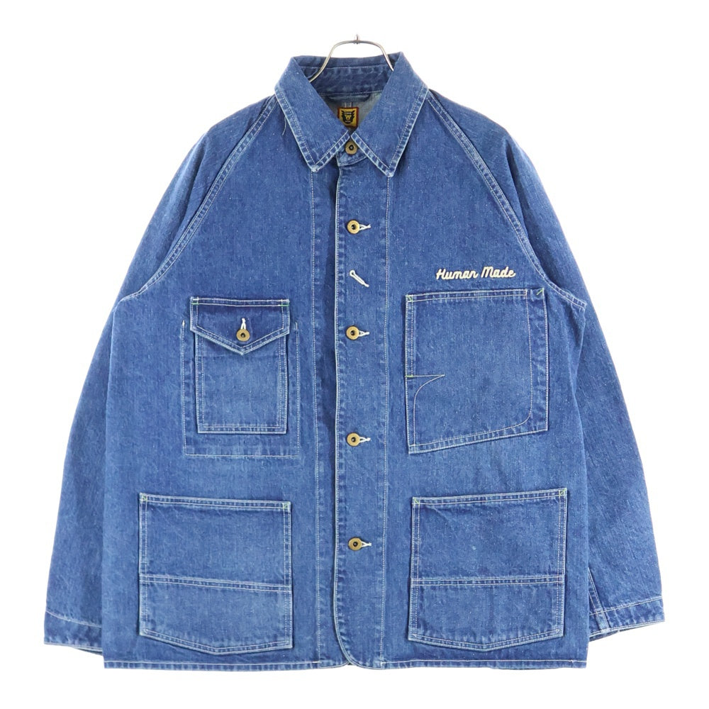 HUMAN MADE(ヒューマンメイド) 24SS DENIM COVERALLJACKET バック刺繍 カバーオール デニムジャケット インディゴ