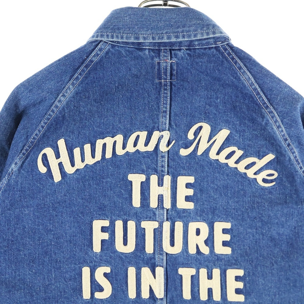 HUMAN MADE(ヒューマンメイド) 24SS DENIM COVERALLJACKET バック刺繍 カバーオール デニムジャケット インディゴ