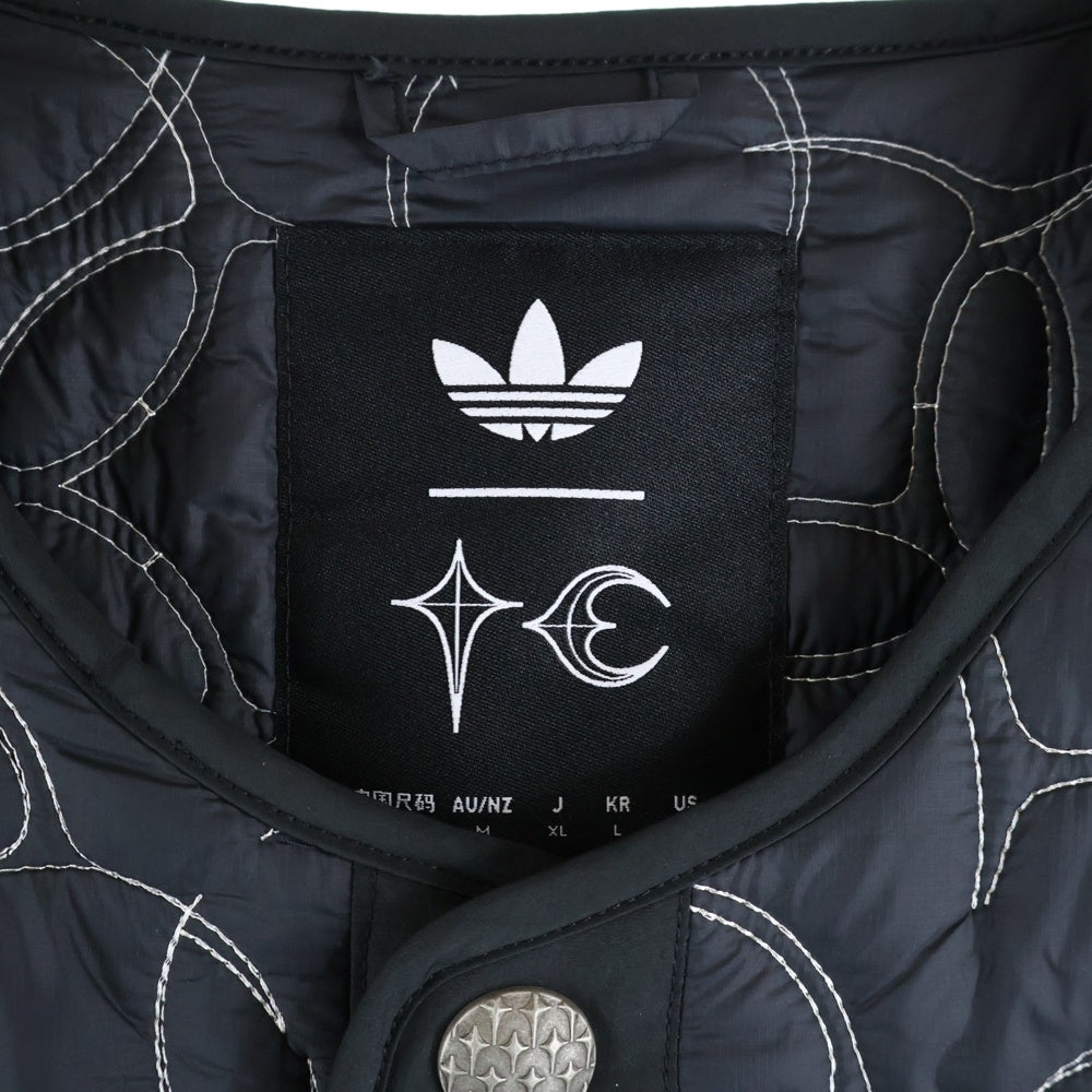 THUG CLUB(サグクラブ) ×adidas PADDED LINER JACKET アディダス ロゴプレート パデット ライナージャケット キルティング ナイロンジャケット グレー KC2231