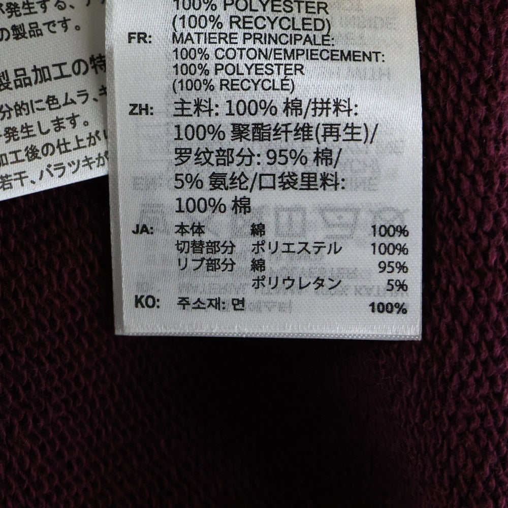 THUG CLUB(サグクラブ) ×adidas TEAMGEIST HOODED ZIP UP MAROON アディダス ロゴプレート フェード加工 ジップアップスウェットパーカー フーディー バーガンディー KC2231