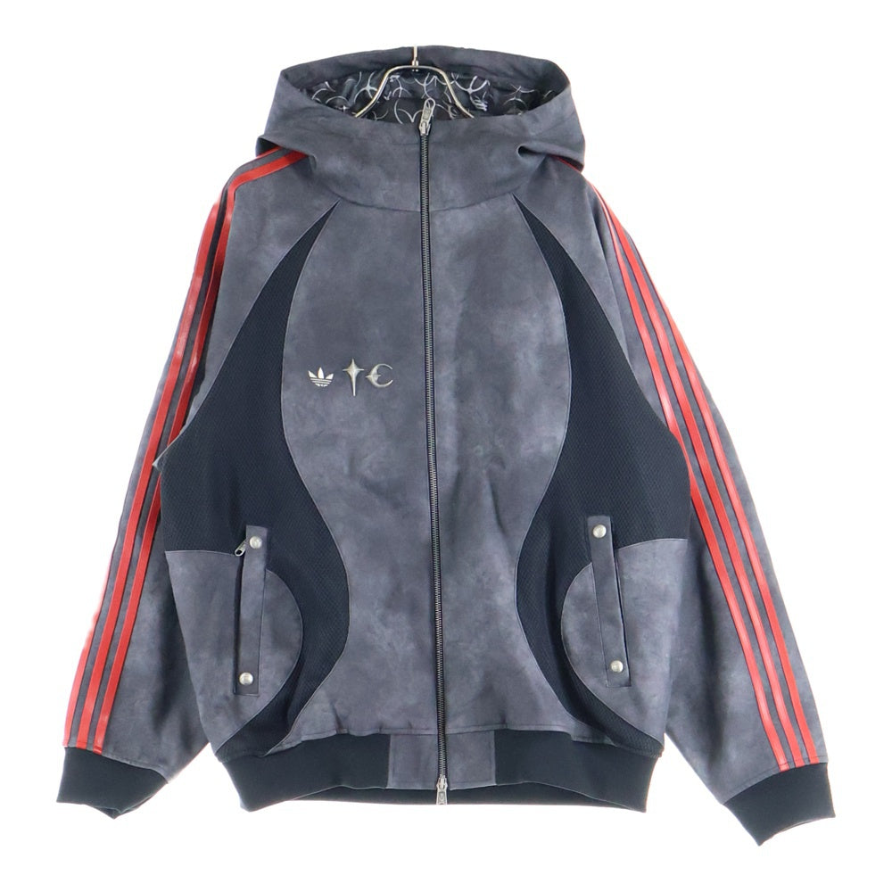 THUG CLUB(サグクラブ) ×adidas TEAMGEIST FAUX LEATHER JACKET アディダス ロゴプレート フェイクレザージャケット KC2231