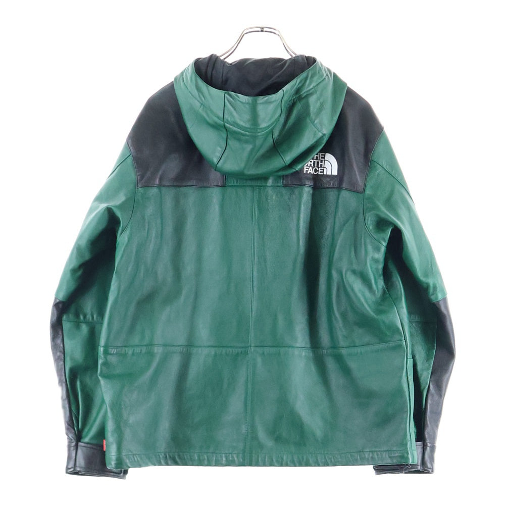 SUPREME(シュプリーム) 18AW ×THE NORTH FACE Leather Mountain Parka ノースフェイス レザーマウンテンパーカー フーディー グリーン NP61807I