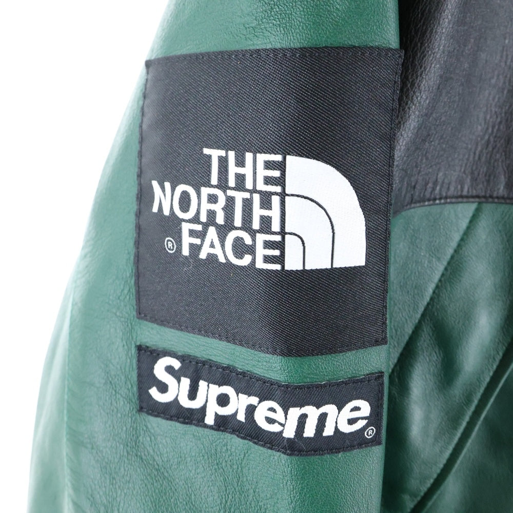 SUPREME(シュプリーム) 18AW ×THE NORTH FACE Leather Mountain Parka ノースフェイス レザーマウンテンパーカー フーディー グリーン NP61807I