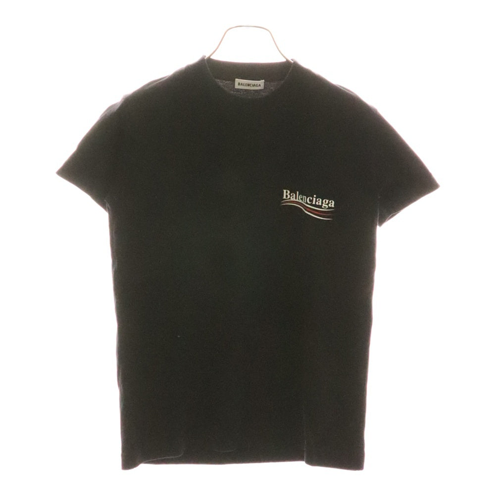 BALENCIAGA(バレンシアガ) Political Campaign T-Shirt キャンペーンロゴ 半袖Tシャツ ブラック レディース 612964 TIV52