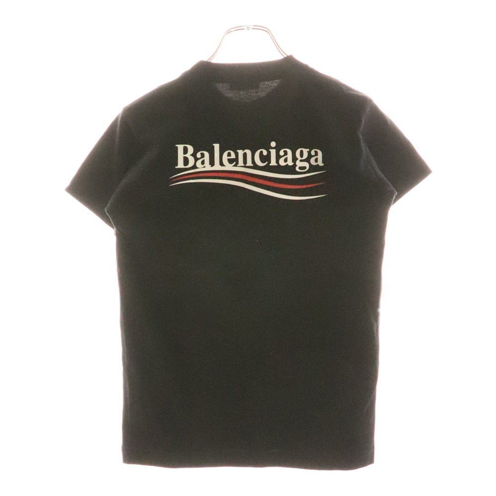 BALENCIAGA(バレンシアガ) Political Campaign T-Shirt キャンペーンロゴ 半袖Tシャツ ブラック レディース 612964 TIV52