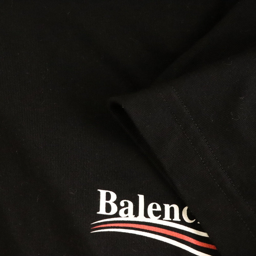 BALENCIAGA(バレンシアガ) Political Campaign T-Shirt キャンペーンロゴ 半袖Tシャツ ブラック レディース 612964 TIV52