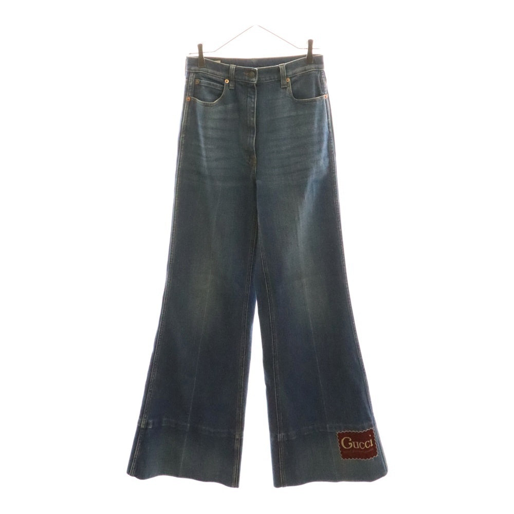 GUCCI(グッチ) Flare Denim Pants ウォッシュド加工 フレアデニムパンツ インディゴ レディース 624217 XDA6N