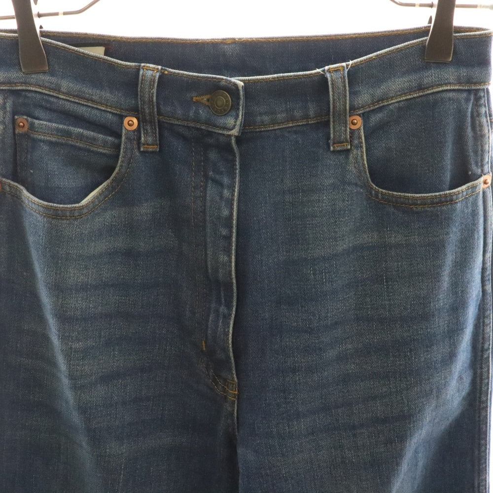 GUCCI(グッチ) Flare Denim Pants ウォッシュド加工 フレアデニムパンツ インディゴ レディース 624217 XDA6N