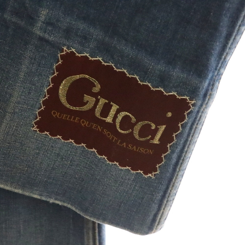 GUCCI(グッチ) Flare Denim Pants ウォッシュド加工 フレアデニムパンツ インディゴ レディース 624217 XDA6N