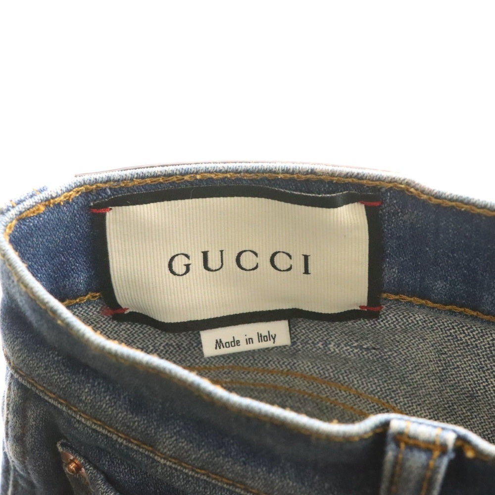 GUCCI(グッチ) Flare Denim Pants ウォッシュド加工 フレアデニムパンツ インディゴ レディース 624217 XDA6N