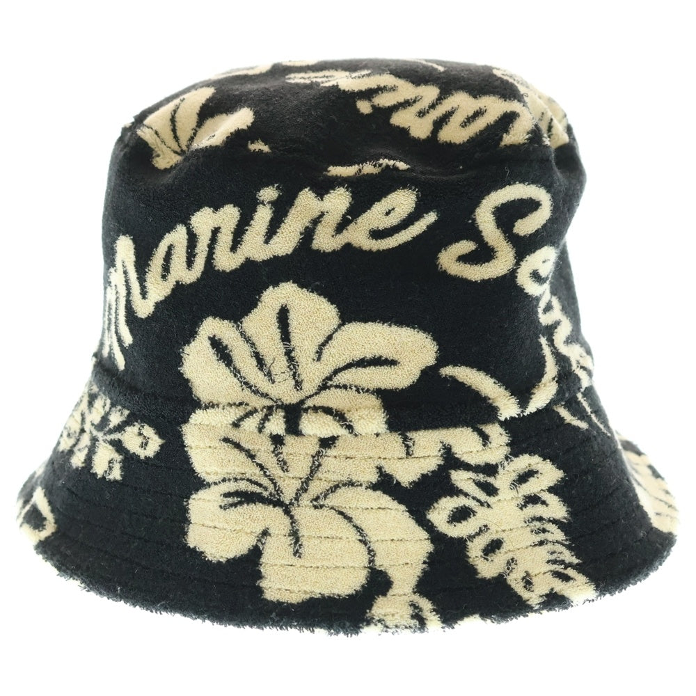 MARINE SERRE(マリーン セル) Jersey Jacquard Towels Bucket Hat 総柄 タオル生地 バケットハット 帽子 ブラック UHG030-BK99-J