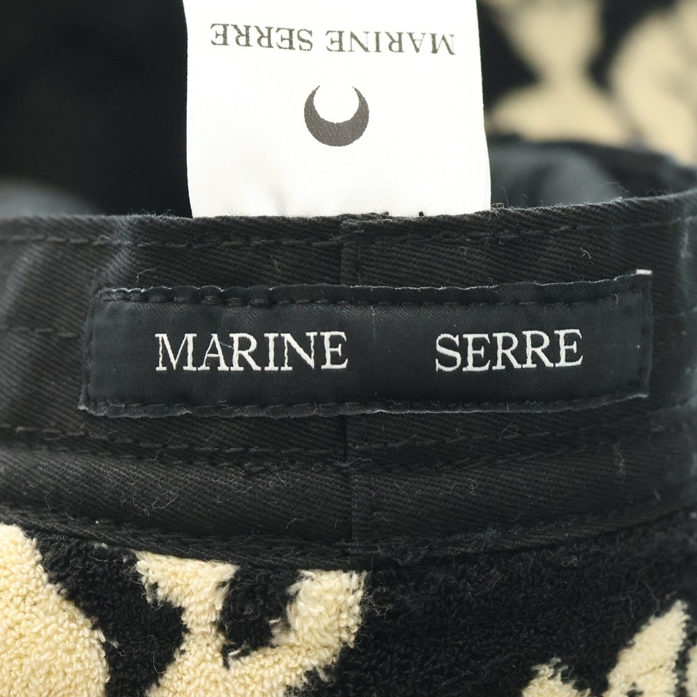 MARINE SERRE(マリーン セル) Jersey Jacquard Towels Bucket Hat 総柄 タオル生地 バケットハット 帽子 ブラック UHG030-BK99-J